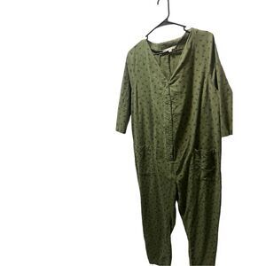 The Nines by Hatch Olive Green Floral Jumpsuit Womens Maternity Size XL